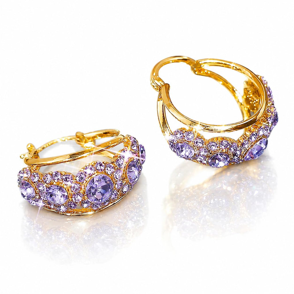 Diamond zircon earrings(gold plated)